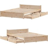 vidaXL Okvir kreveta bez madraca 135 x 190 cm od masivne borovine | shoptok.hr