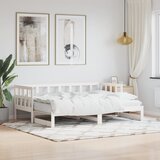 vidaXL Izvlečna dnevna postelja bela 90x190 cm trdna borovina Cene