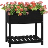  Sadilica s policom crna 82,5x54x81 cm od masivne borovine | Eponuda.com