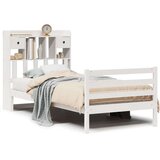 vidaXL Knjižna postelja brez vzmetnice bela 75x190 cm trdna borovina | Shoptok.si