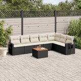  8-dijelni set vrtnih sofa od poliratana s jastucima crni | shoptok.hr