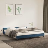 vidaXL Posteljni okvir z vzglavjem temno moder 180x200 cm žamet Cene