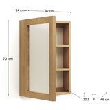 Kave Home Stenska kopalniška omarica z ogledalom iz masivnega tika 50x70 cm Plubia – | Shoptok.si