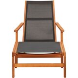 The Living Store Vrtni stol z naslonjalom za noge evkaliptusov les in tekstil - Vrtni Stol, (21460733) | Shoptok.si