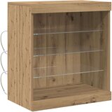  Stranska omarica z LED lučmi, umetni hrast, 60,5x37x67 cm | Shoptok.si