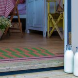 Artsy Doormats Predpražnik iz kokosovih vlaken 40x60 cm Pink & Green Half Stripes – | Shoptok.si