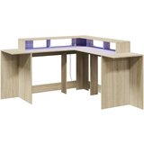 vidaXL Radni stol s LED svjetlima 152x152x91 cm konstruirano drvo | shoptok.hr