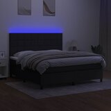  Krevet box spring s madracem LED crni 160x200 cm od tkanine | shoptok.hr