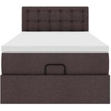 vidaXL Otomanska postelja z vzmetnico rjav 100x200 cm blago | Shoptok.si