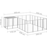  Pasji boks srebrn 8,47 m² jeklo | Shoptok.si