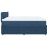  Boxspring - Krevet s oprugama i madracem plavi 200 x 200 cm od tkanine - Plava 200 x 200 cm Blok s kvadratima | shoptok.hr