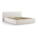 Micadoni Tapecirani bračni krevet s prostorom za odlaganje s podnicom 160x200 cm boje slonovače Elizabeth – | shoptok.hr