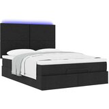 vidaXL otomanski krevet s madracem i led crni 140x190 cm tkanine | shoptok.hr