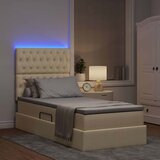  LED krevet za pohranu s madracem Krema 90 x 190 cm Tkanina | shoptok.hr