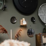 QAZQA Podeželska stenska svetilka les z belo nastavljivo - Thorin | Shoptok.si