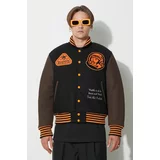 Billionaire Boys Club Bomber jakna TROPICAL VARSITY JACKET za muškarce, boja: crna, za prijelazno razdoblje, B23301
