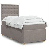 vidaXL Box spring postelja z vzmetnico taupe 90x200 cm blago | Shoptok.si