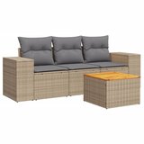 4-dijelni set vrtnih sofa s jastucima bež od poliratana | shoptok.hr