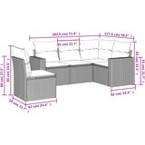  5-dijelni set vrtnih sofa s jastucima poliratan smeđi | shoptok.hr