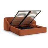 Cosmopolitan Design Opečnato oranžna oblazinjena zakonska postelja s prostorom za shranjevanje z letvenim dnom 160x200 cm Campi – | Shoptok.si