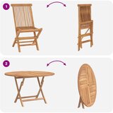 Bistro set za vrt 3 pcs Prirodna Čvrsto teak drvo | shoptok.hr
