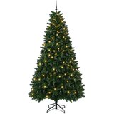  Umjetno božićno drvce srednje zeleno s kuglicama 270 cm - Srednje zelena Ø 128 x 270 cm s 300 LED dioda i crnim lopticama | shoptok.hr