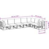 vidaXL Vrtna sedežna garnitura 7 pcs Črna 70 x 70 x 32 cm Aluminij | Shoptok.si