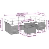  8-dijelni set vrtnih sofa od poliratana s jastucima svjetlosivi | shoptok.hr