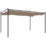  Pergola s pomičnim krovom smeđesiva 395x292x230 cm | Eponuda.com