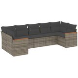  The Living Store Vrtna sedežna garnitura 7-delna z blazinami siv poli ratan - Vrtna Sedežna Garniture, (21460568) | Shoptok.si