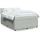 vidaXL Krevet s oprugama i madracem svjetlosivi 140x190 cm baršunasti | shoptok.hr