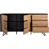XORA komoda, črna, barve hrasta | Shoptok.si
