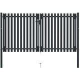 vidaXL Dvojna vrata za ograjo iz jekla 306x220 cm antracitna Cene