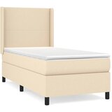  Krevet s oprugama i madracem krem 100 x 200 cm od tkanine | shoptok.hr