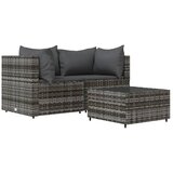 Maison Chic Seti vrtnega pohištva - Vrtna garnitura - Vrtni pohištvo set 3-delna z blazinami siv poli ratan, (21815019) | Shoptok.si