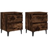  Noćni ormarići s metalnim nogama 2 kom boja hrasta 40x35x50 cm | shoptok.hr