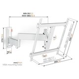 Vogels TVM3443WH, zidni nosač za ekrane od 32"-65", nagib do 20° pomak 180° | shoptok.hr