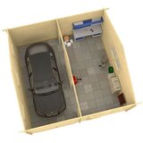 Male kuće GARAŽA MIKKELI 595 × 595 cm sa šindrom | shoptok.hr