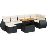 vidaXL Vrtna sedežna garnitura 5-delna z blazinami poli ratan/akacija | Shoptok.si
