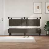  stensko vzglavje za posteljo, z LED, umetno usnje, 190 × 55 × 5cm, siva, 3424235 | Shoptok.si
