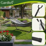 Gardlov dvostruka viseća mreža 200x150 cm s čeličnim postoljem, nosivost 250 kg Slike