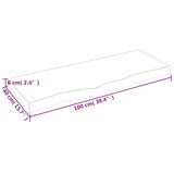  Kupaonska radna ploča svjetlosmeđa 100x40x(2-6) cm masivno drvo | shoptok.hr