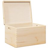  Drvena kutija s poklopcem i ručkama 40x30x23 cm puno drvo bor | shoptok.hr