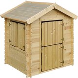 Timbela Zunanja otroška hiška, 19 mm deske - Lesena igralna hiška brez podov V143 x 112 x 146 cm / 1,1 m2 - M516-1, naravni les, (21884928) | Shoptok.si