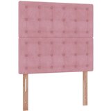 vidaXL Otomanski posteljni okvir z vzmetnicami roza 90x200cm žamet | Shoptok.si