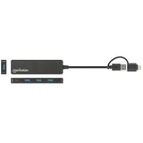 Manhattan USB-C HUB 4 porta 180863 3.2 G1+USB-C/5Gbps/Crna | Eponuda.ba