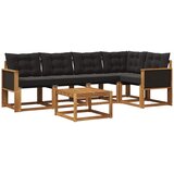 vidaXL Zunanja garnitura za sedenje z blazino 6 pcs Naravna in črna, (5000271431) | Shoptok.si