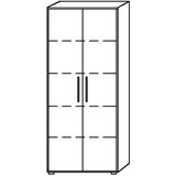eurokraft pro nicola - pisarniška omara, 4 police, vxšxg 1880 x 800 x 346 mm, svetlo siva | Shoptok.si