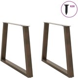  noge jedilne mize v-oblika 2 kosa naravno jeklo 100x(72-73,3)cm | Shoptok.si