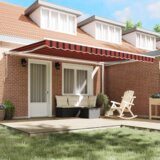 vidaXL Automatska uvlačiva tenda Narančasta i smeđa 450x350 cm | shoptok.hr